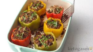 Кето, фаршированный болгарским перцем