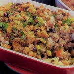 Sage Sausage Stuffing with Apples and Cranberries