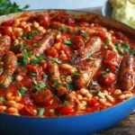 Запеканка с колбасой и фасолью