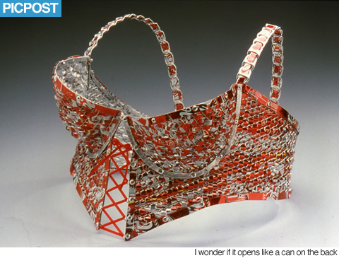 "Trashy" lingerie made from old Coke cans