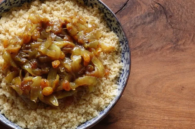 Moroccan Couscous with Caramelized Onion (Tfaya)