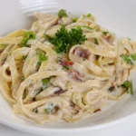 Pasta with Bacon in White Sauce