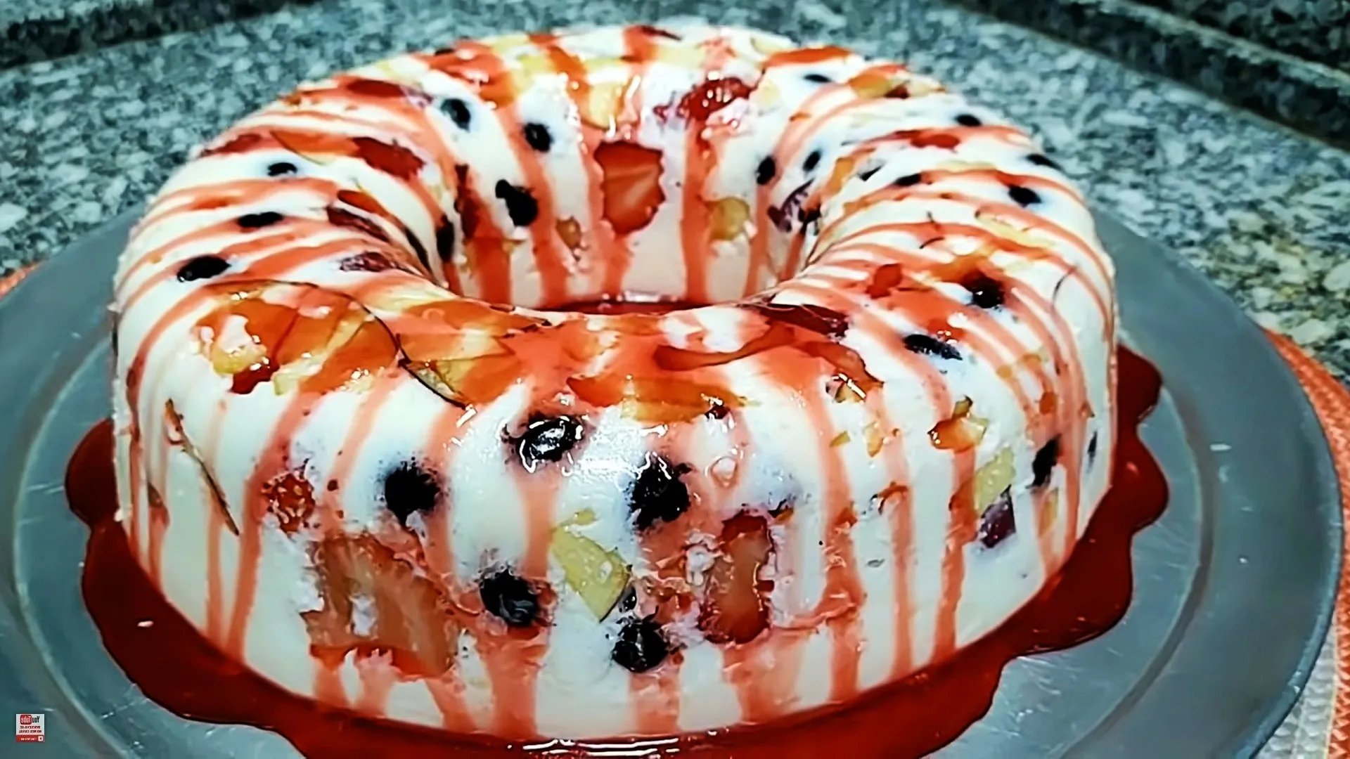 Tropical Jelly Dessert with Fruits