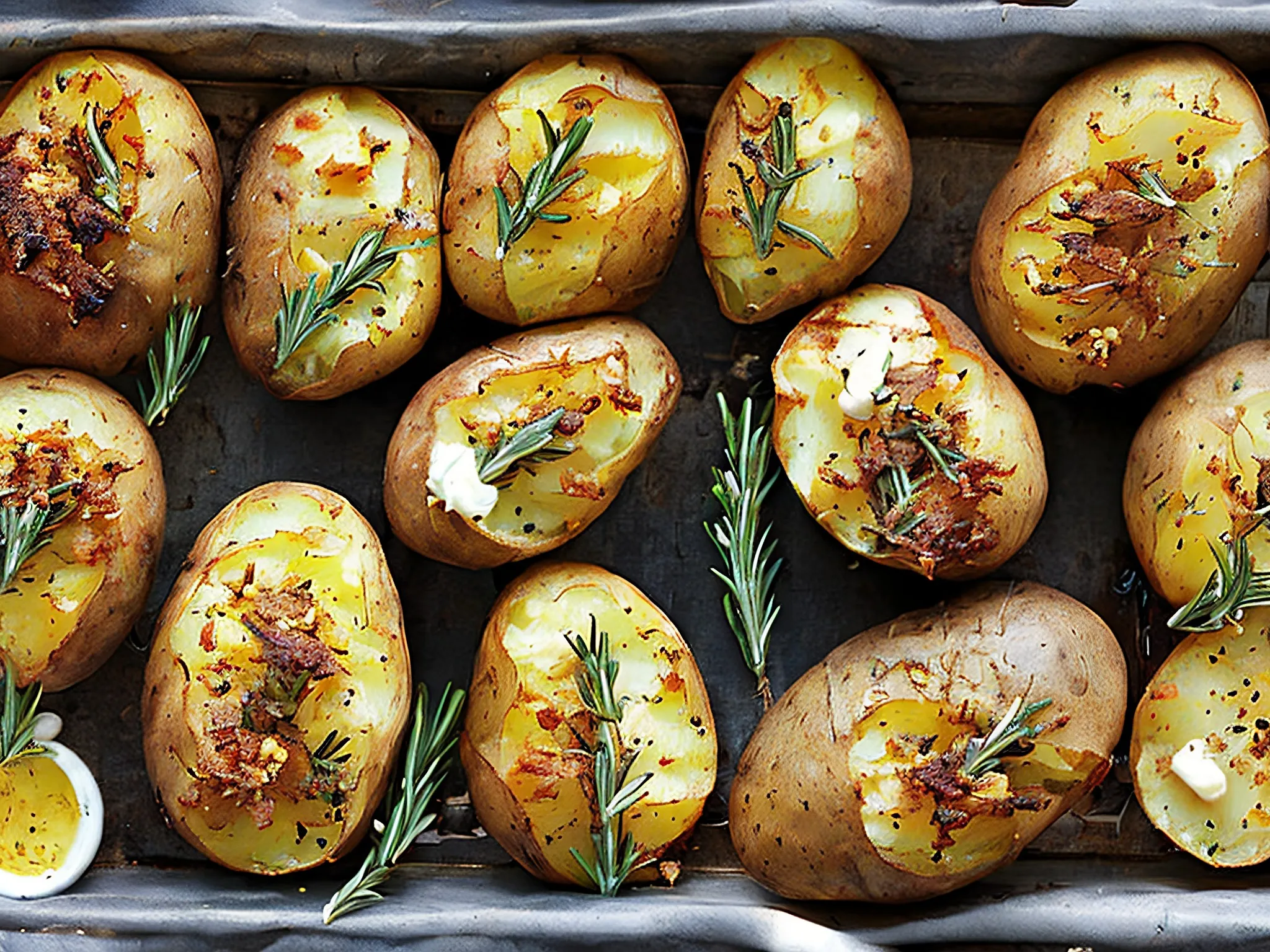 Baked Potatoes with Rosemary and Thyme