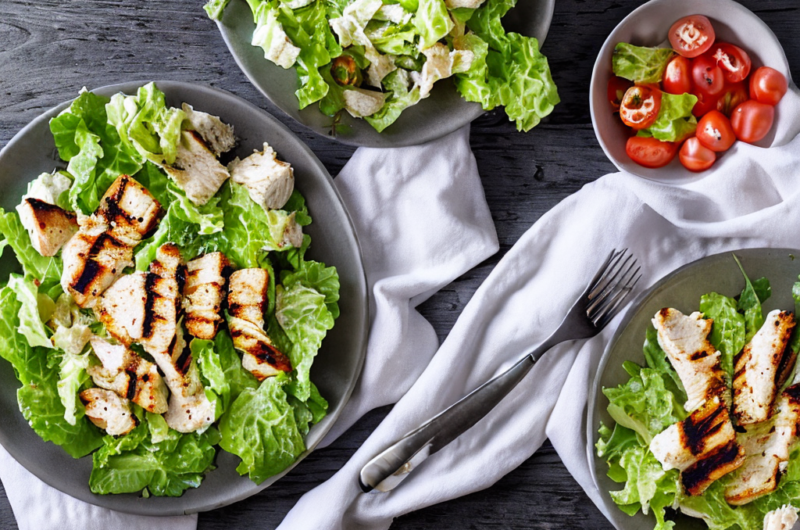 Caesar Salad with Grilled Chicken (Low Carb)