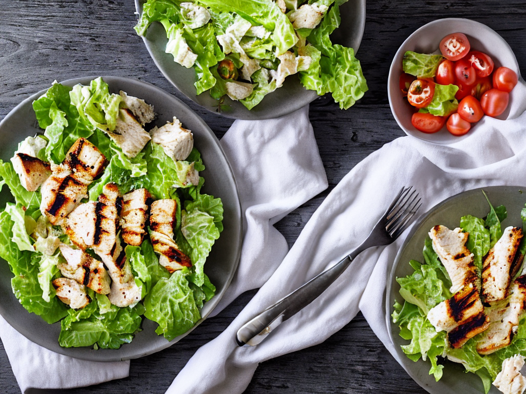 Caesar Salad with Grilled Chicken (Low Carb)