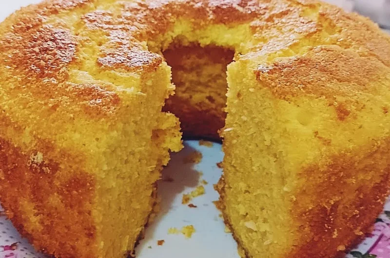 Corn cake with condensed milk