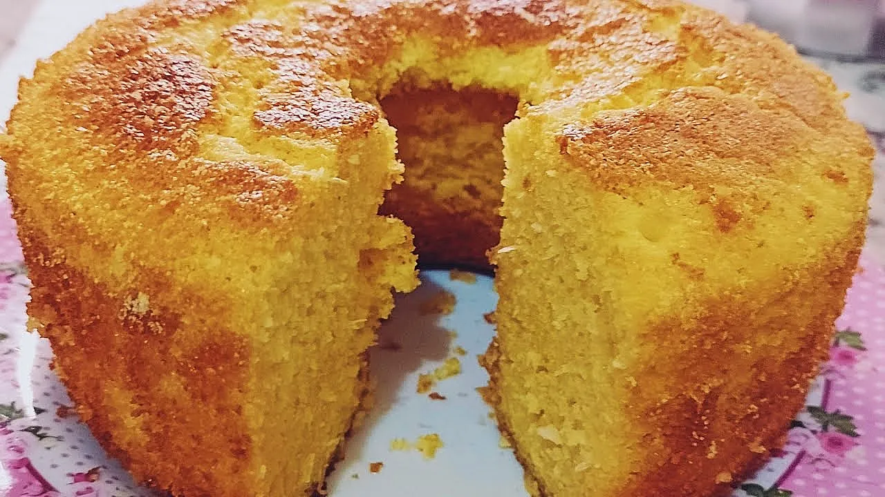 Corn cake with condensed milk