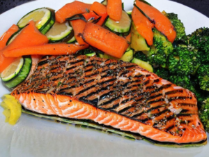 Grilled Salmon with Vegetables