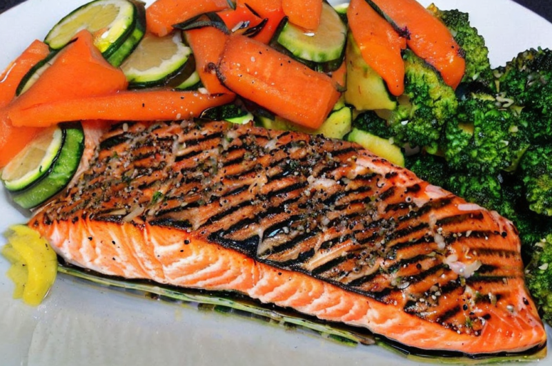 Grilled Salmon with Vegetables