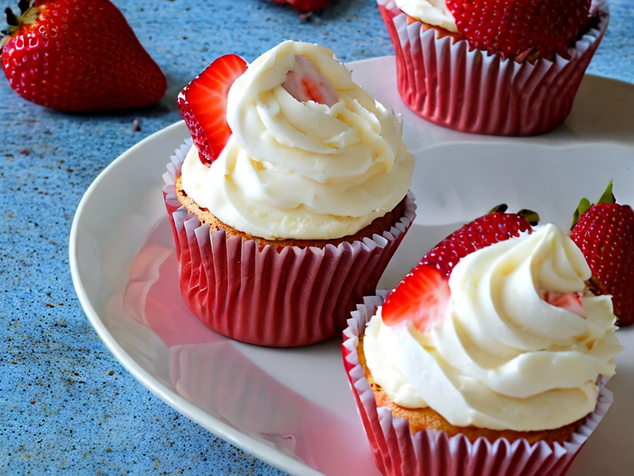 Strawberry Cupcakes with Chantilly