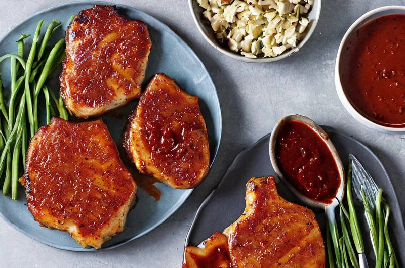 Pork Chops with Barbecue Sauce