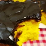 Carrot cake with chocolate icing