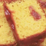 Sweet corn cake with guava paste