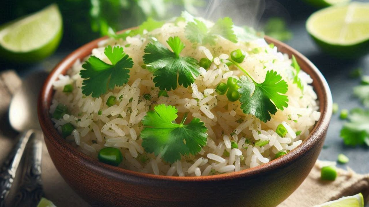 Рис с кинзой и лаймом