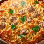 Запеканка с лапшой и тунцом