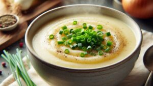 Картофельный суп с луком-пореем