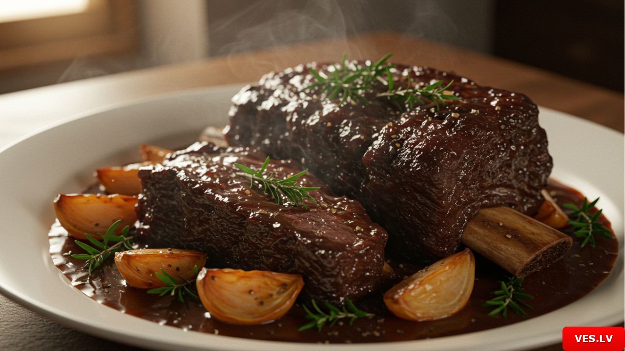 Тушеные говяжьи ребрышки